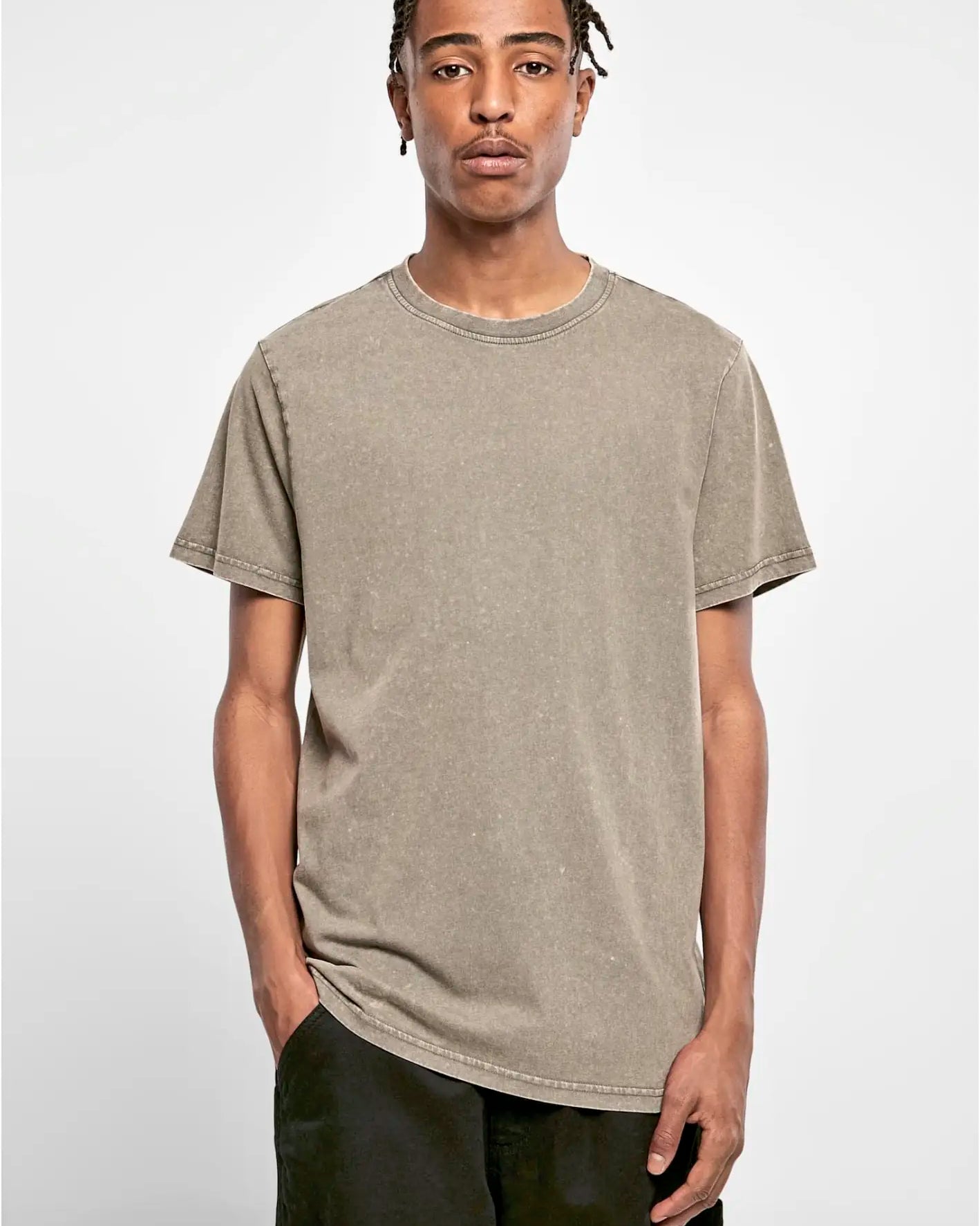 all-groups Men's Acid Washed Round Neck T-Shirt