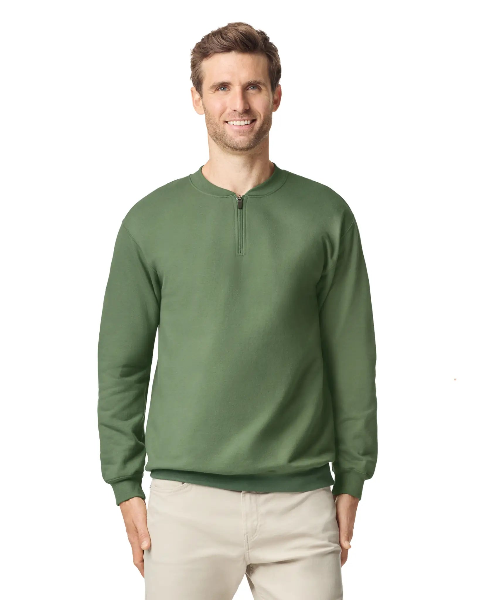 all-groups Men's Softstyle Midweight Adult Fleece 14 Zip Sweatshirt