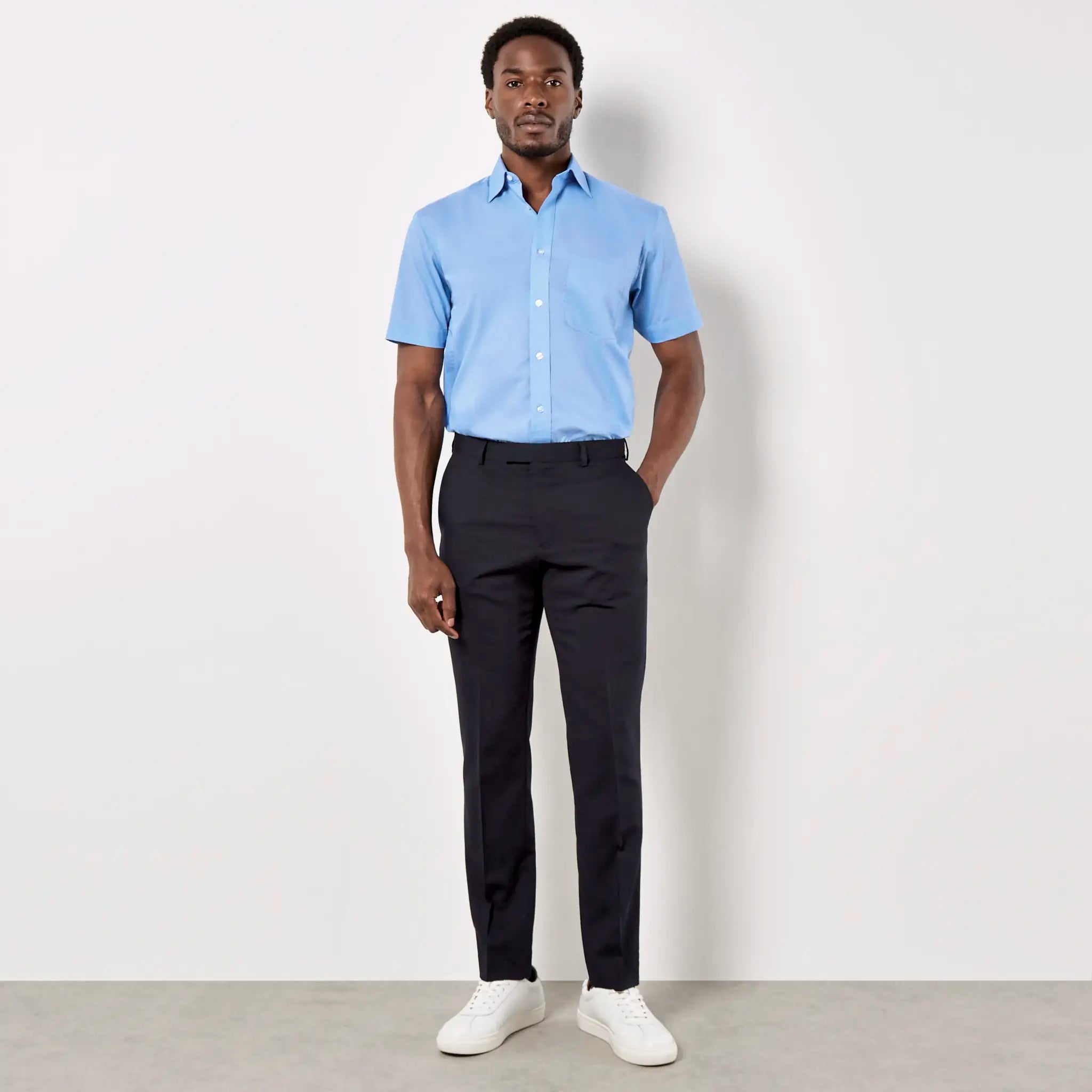 all-groups Men's Classic Fit Business Shirt Short Sleeve