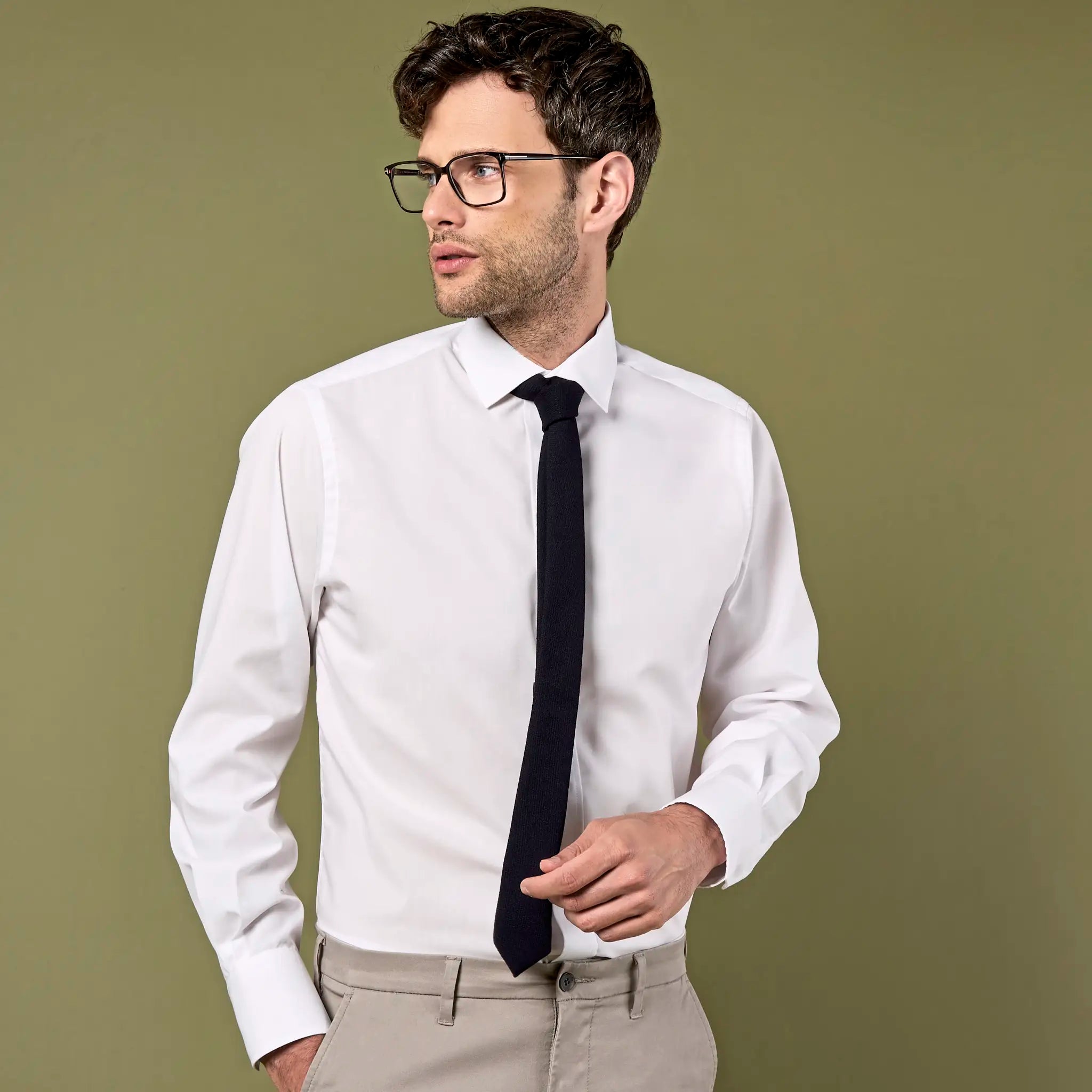 all-groups Men's Tailored Fit Business Poplin Shirt Long Sleeve