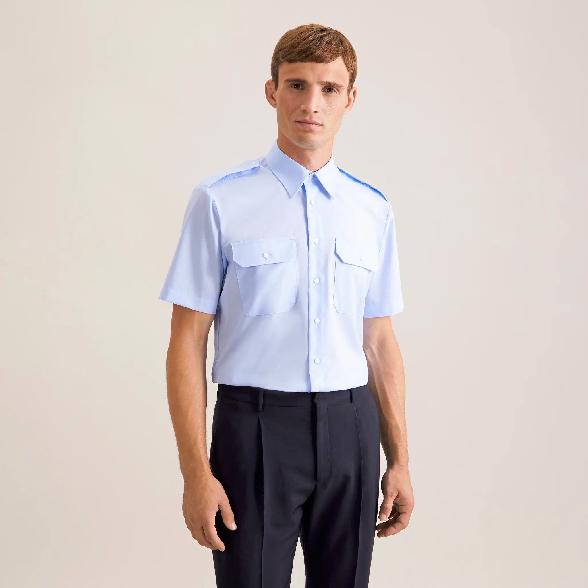 all-groups Men's Pilot Shirt Regular Shortsleeve