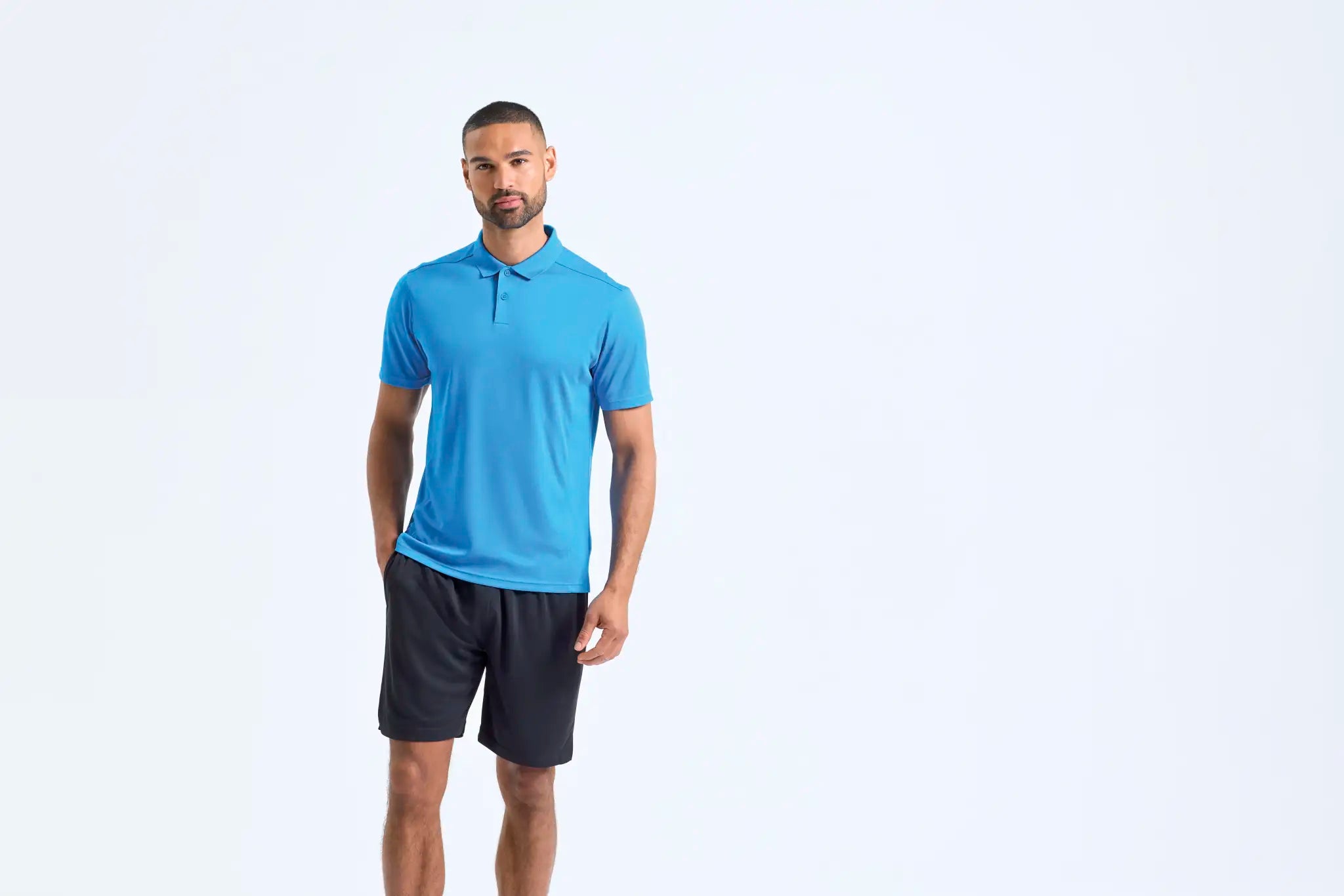 all-groups Men's TriDri Ion Charge panelled polo