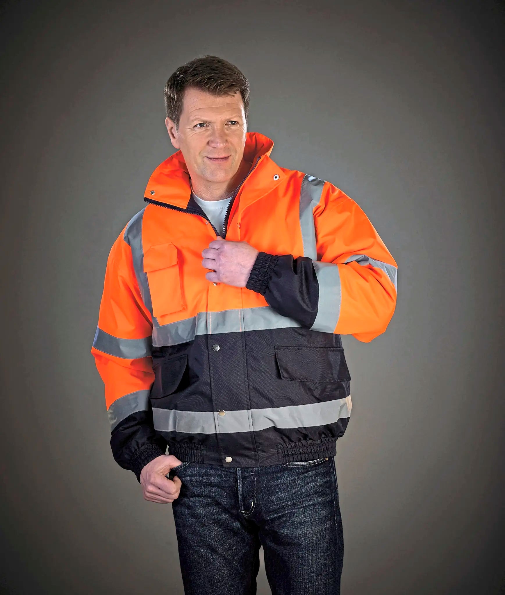 all-groups Men's Hi Vis Two Tone Bomber Jacket