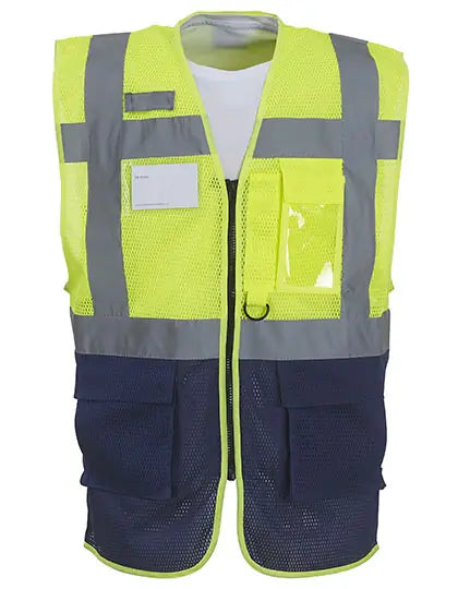 Men's Hi Vis Top Cool Recycled Open Mesh Executive Waistcoat